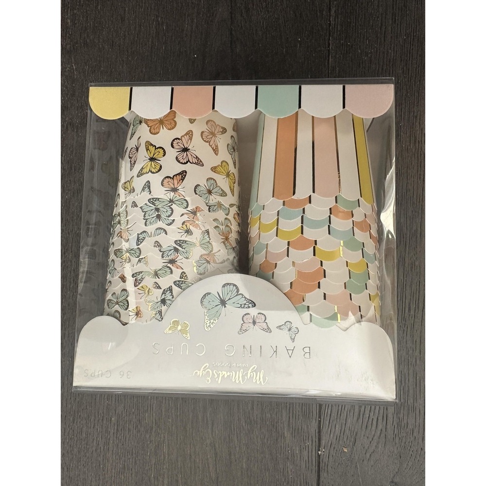 My Mind's Eye Baking Cups 34 Cupcake Liners‎ 5 Oz Butterfly Pastel Multicolor